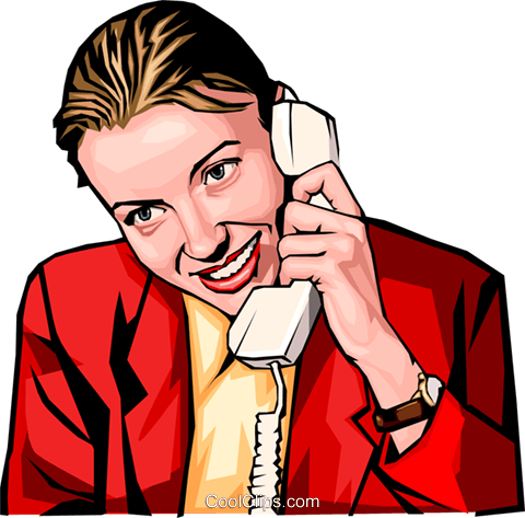 Woman On Phone Royalty Free Vector Clip Art Illustration - Mulher No Telefone Png (480x473)