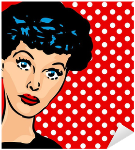 Vinilo Pixerstick ¿quién Es Rostro De Mujer Retro Clipart - Vamonos Pa La Feria (400x400)