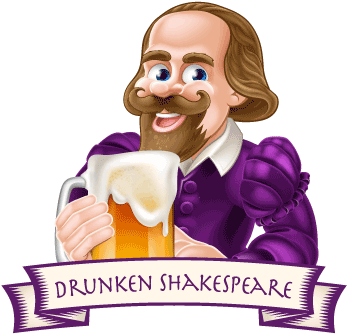 Drunken Shakespeare - Cartoon (353x372)