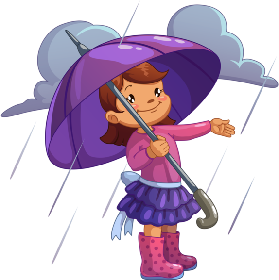 Rainy Day Clipart Png - Sun Or Rain: Weather Throughout The Year Coloring Book (600x576)