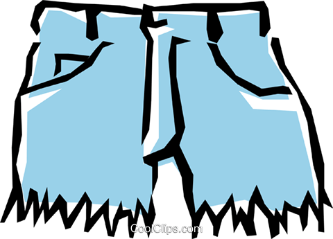 Cut Off Shorts Royalty Free Vector Clip Art Illustration - Shorts Clip Art (480x345)