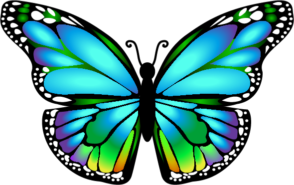 0 129b8d Aeefdcfc Orig - Butterfly Clip Art (590x371)