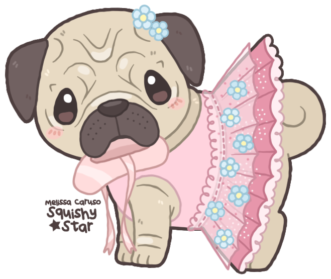 Ballerina Pug - X Squishystar X (659x555)