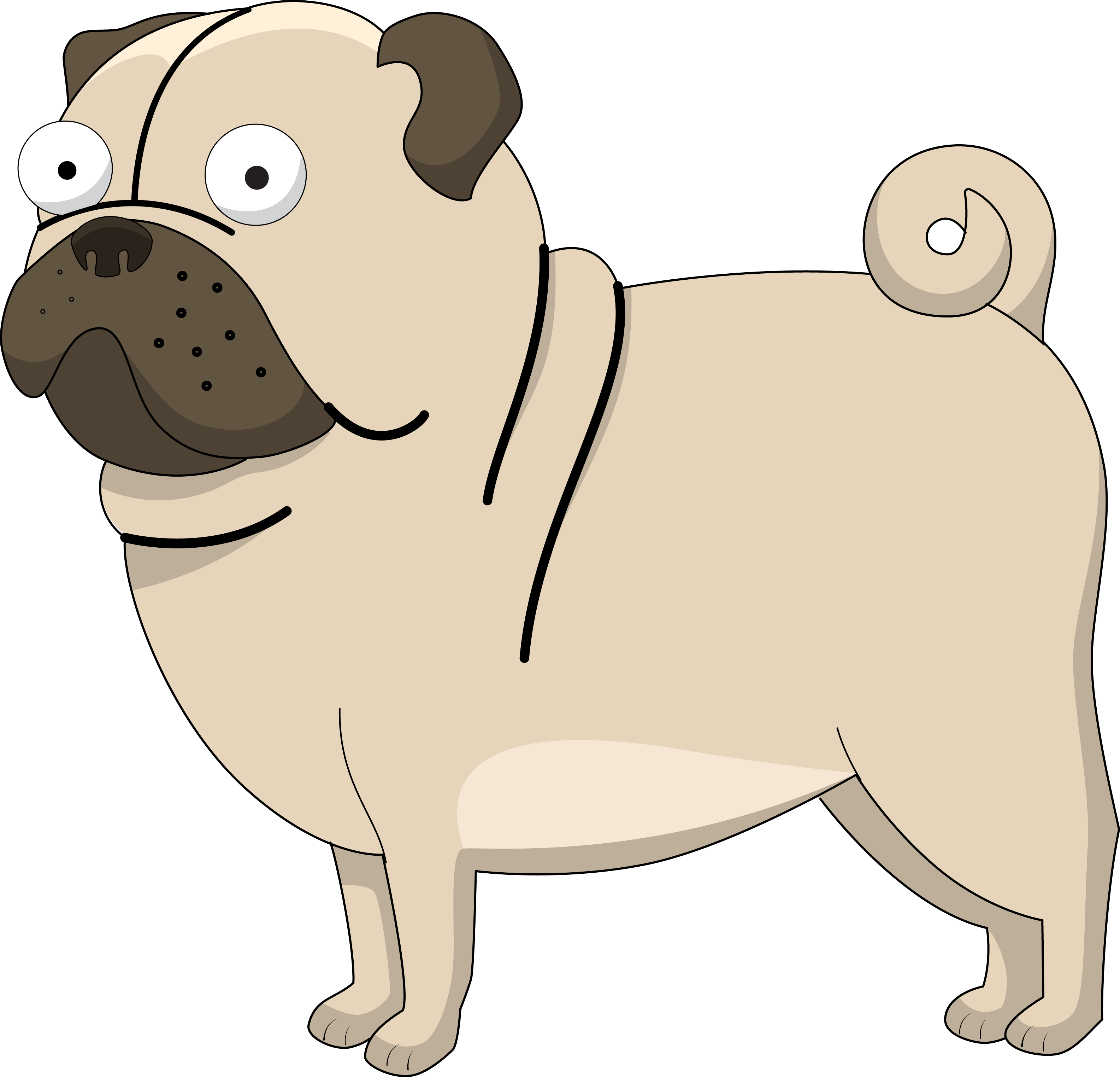 Pug Clipart Puggle - Pug Clipart Png (3170x3046)