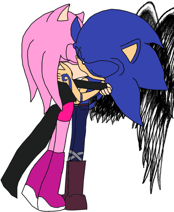 Sonamy Kiss By Sonamy-love3 - Cartoon (774x1032)