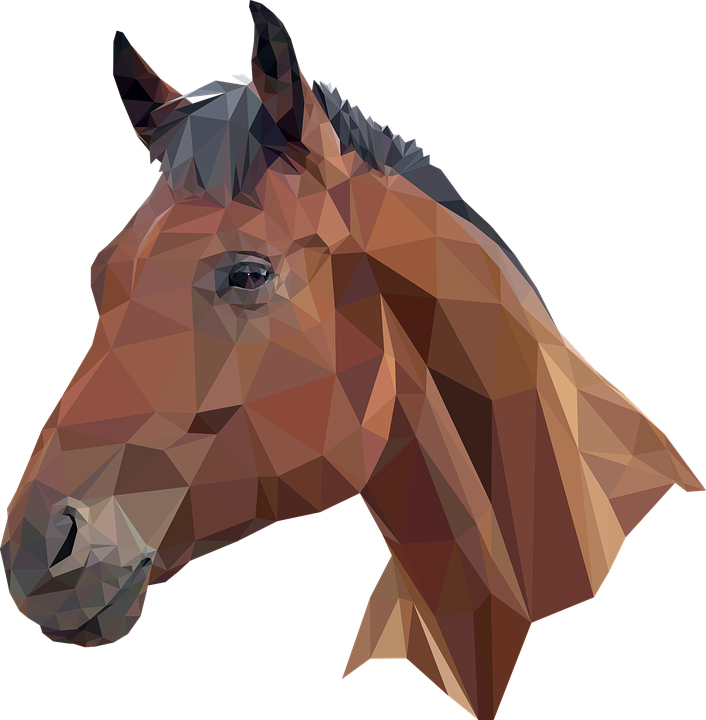 Horse Head Graphic 13, Buy Clip Art - Polygon Horse (706x720)