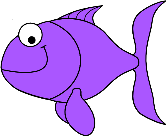 Group Of Fish Clipart - Purple Fish Clip Art (600x446)
