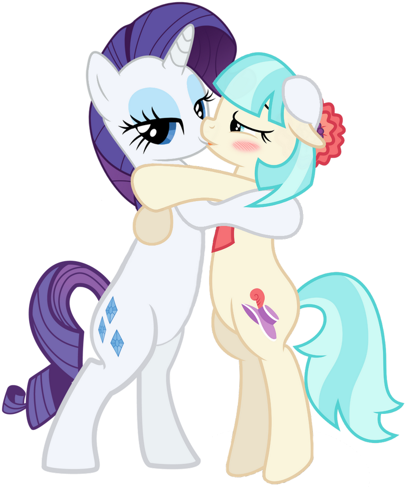 Bedroom Eyes, Blushing, Coco Pommel, Kissing, Lesbian, - Coco Pommel And Rarity (818x980)
