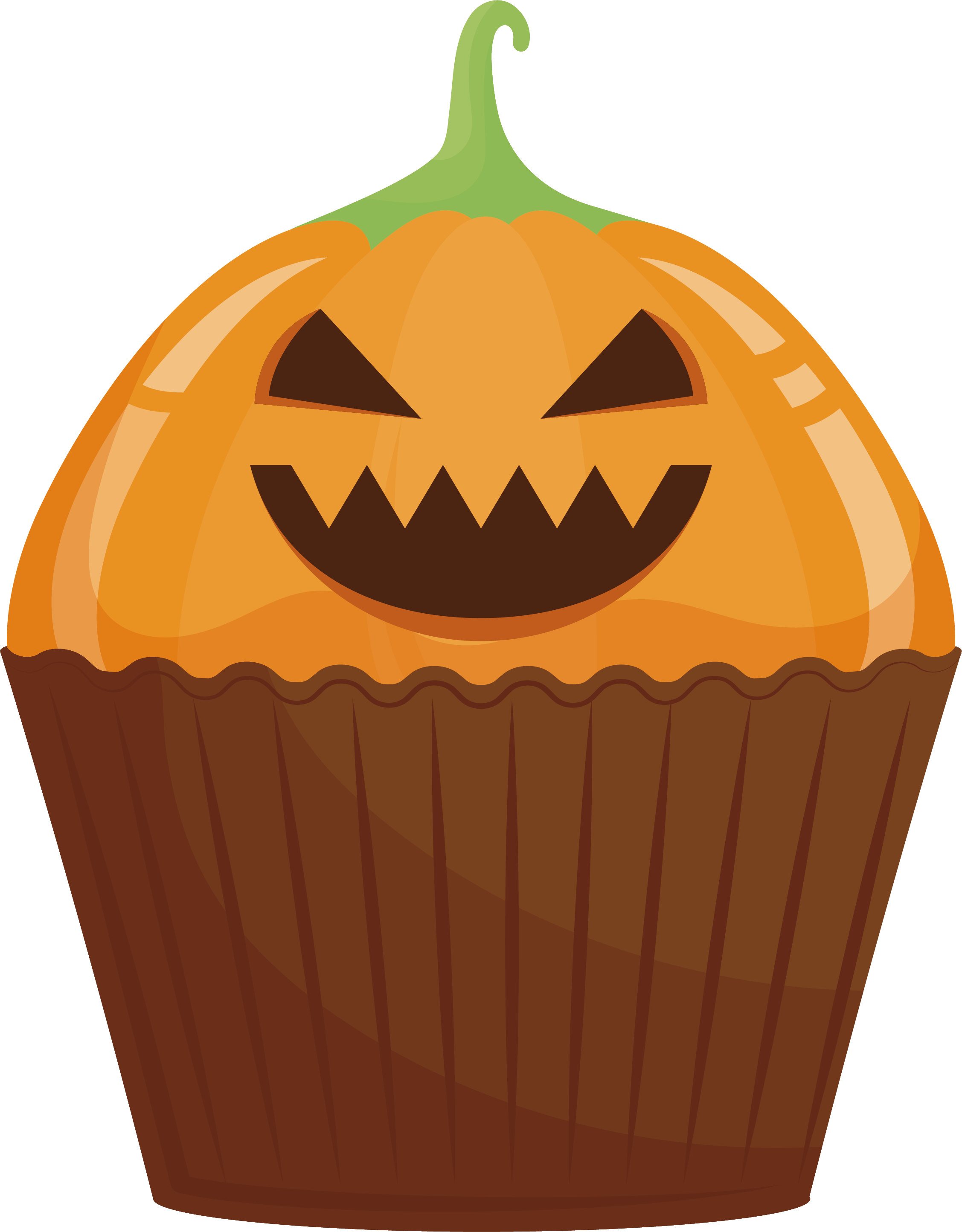 Jack O Lantern Cupcake Calabaza Halloween Cake Cucurbita - Jack-o'-lantern (2255x2889)