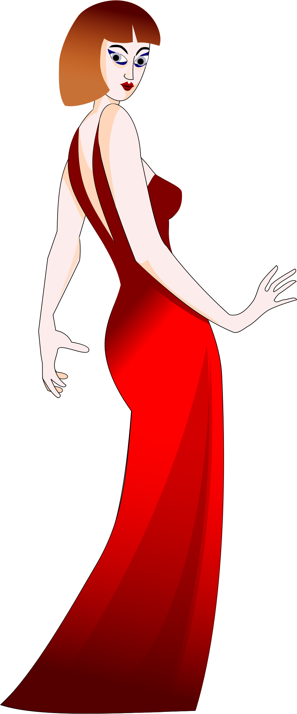 Woman In Red Dress - Woman (970x2332)