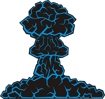Hiroshima Mushroom Cloud Atomic Bomb Boom - Mushroom Cloud Clip Art (364x340)
