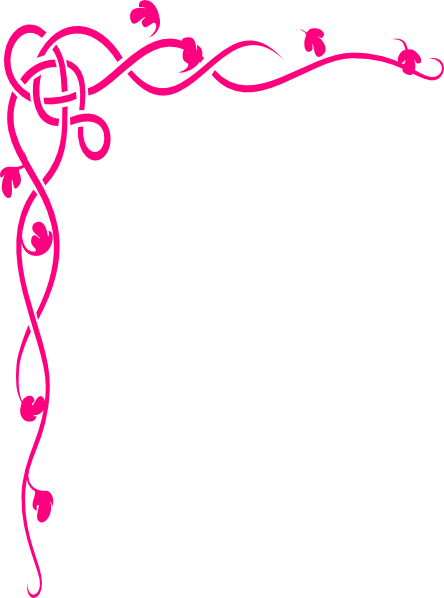 Pink Brown Flower Border Clip Art At Clkercom Vector - Pink Flowers Border Clip Art (444x598)