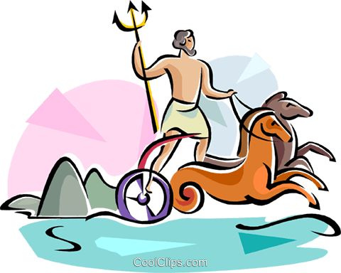 Cartoon Poseidon Vector Clip Art Illustration Stock - Poseidon Greek God (480x384)