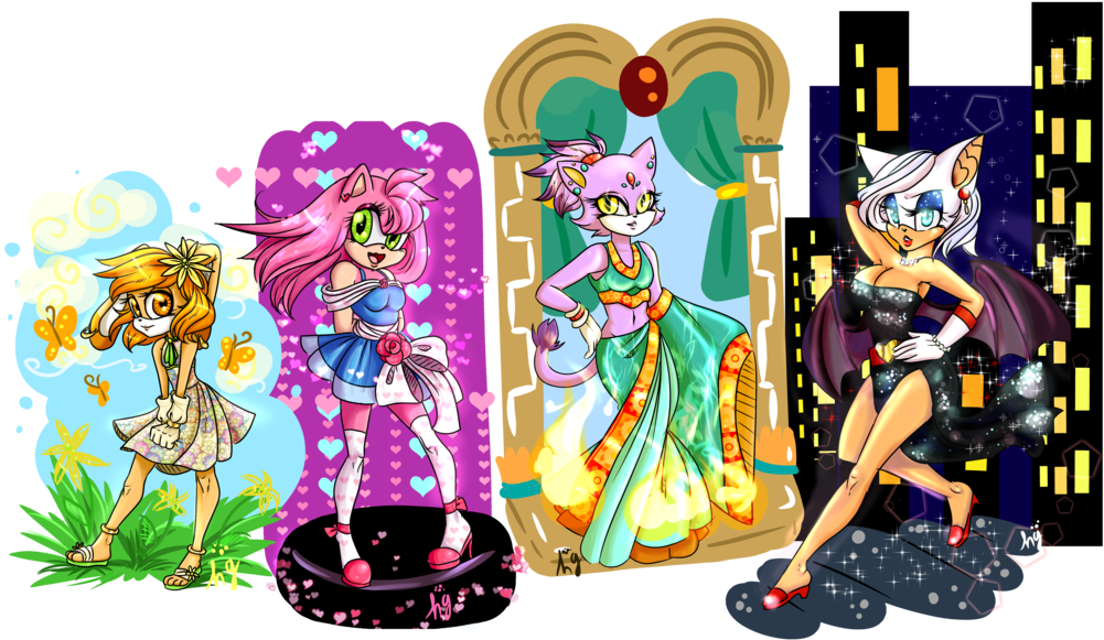 Sonic Girls Formal Wear - Cartoon (1024x717)