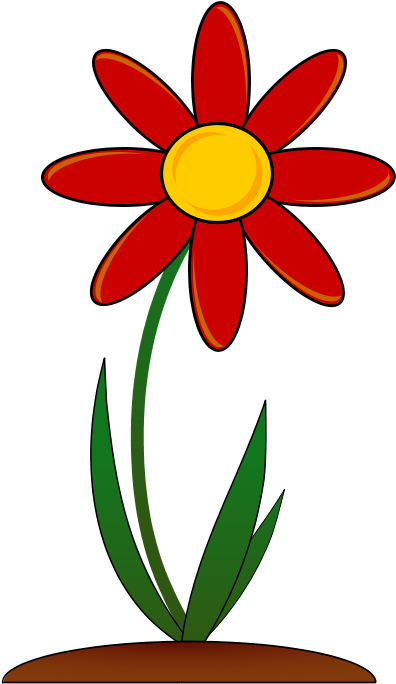 Clipart Of Soil, Arrangements And Arrangement - Clip Art Red Flower (800x800)