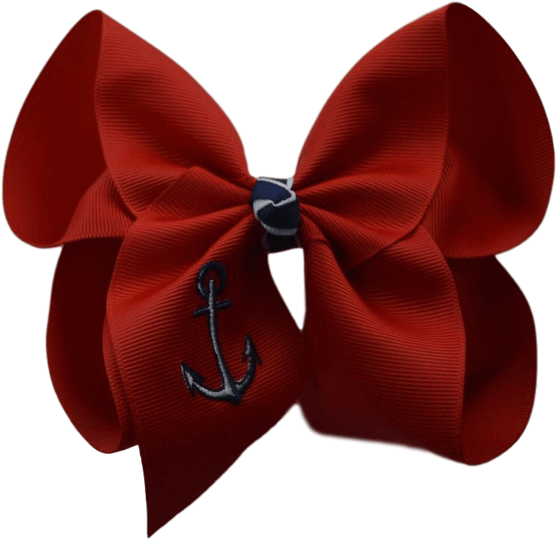Anchor Embroidered Bow - Embroidery (600x600)