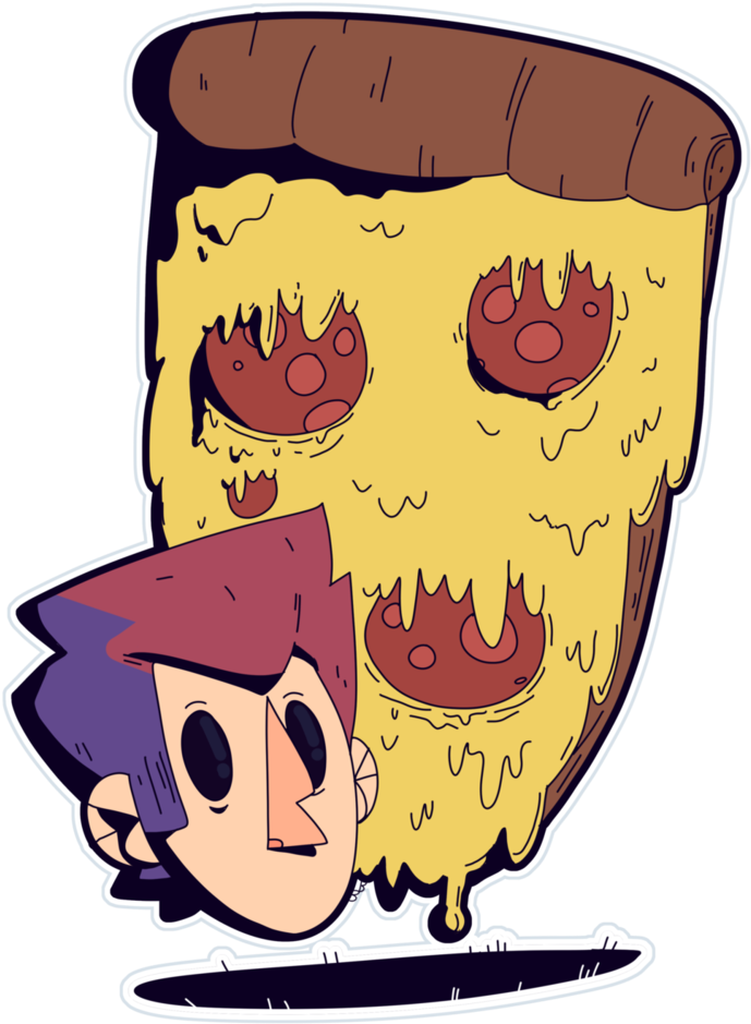 Pe Pe Pe Pepperoni Pizza By Bits Of Bots - Cartoon (730x1095)