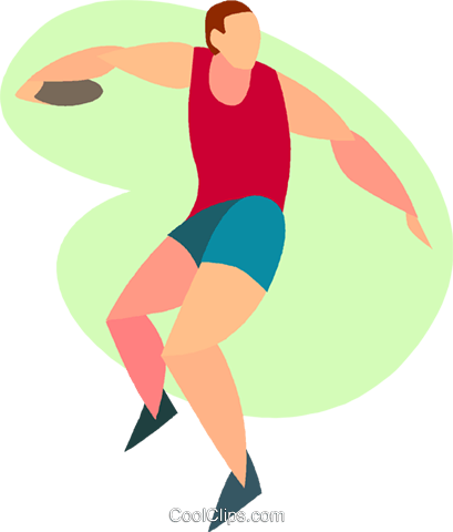 Throwing A Discus Royalty Free Vector Clip Art Illustration - Graphics (409x480)