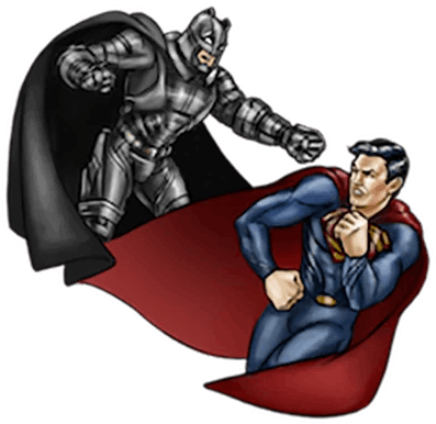 “batman V Superman” Stickers Set For Telegram - Superman Vs Bat Man Sticker (512x512)
