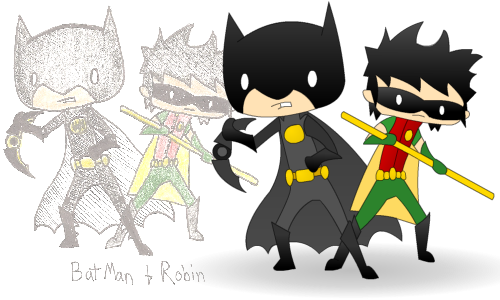 Batman And Robin By N8-ster - Cartoon (500x300)