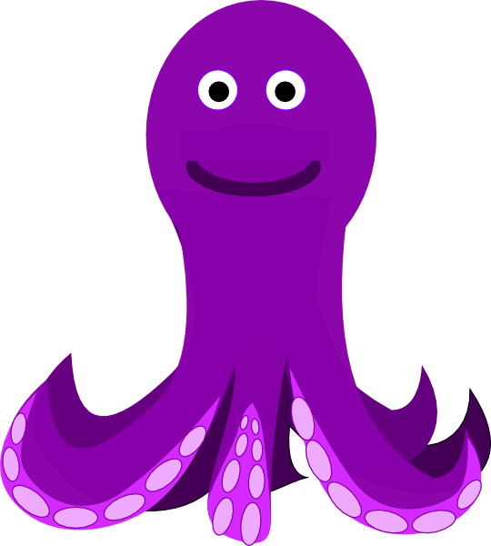 Purple Octopus Clipart (540x600)