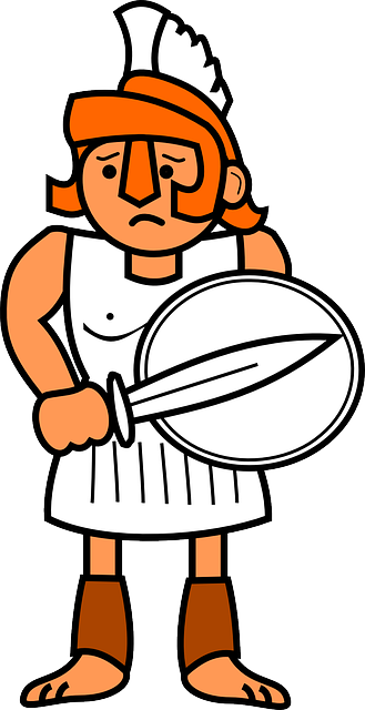 Sword Soldier, Greek, History, Person, Shield, Blade, - Greek Soldier Clipart (329x640)