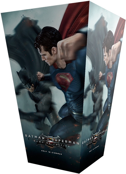 Superman Batman V Fight Raining - Batman Vs Superman Dawn Of Justice Popcorn (516x650)