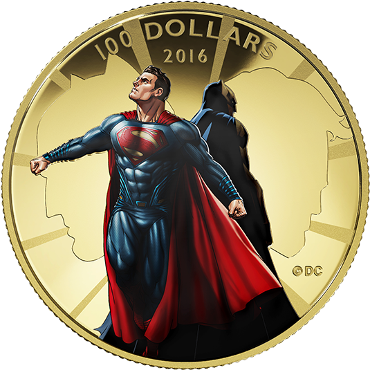 14-karat Gold Coin Batman V Superman - Batman V Superman Canadian Coin (570x570)