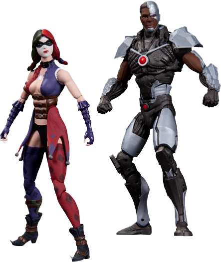 Cyborg Vs Harley Quinn Figure 2-pack - Injustice Gods Among Us Action Figure (443x525)