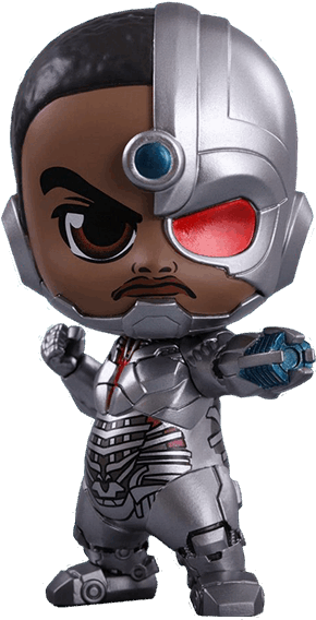 Cyborg Cosbaby Vinyl Hot Toys Figure - Justice League Cyborg Cartoon (600x600)