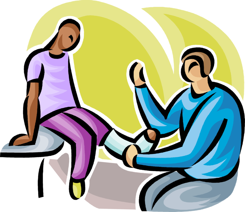 Doctor Examining A Broken Foot Royalty Free Vector - Health Care Clipart (809x700)
