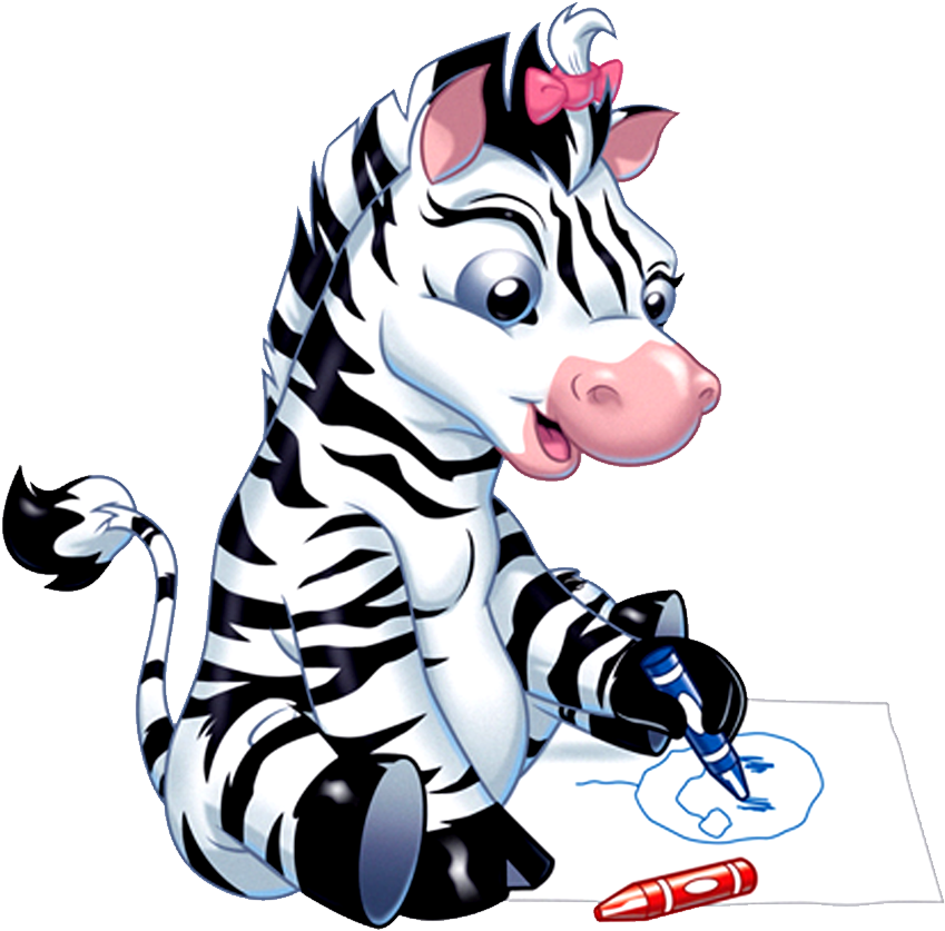 Zebra Cross Stitch Bookmark Pattern - Girl Zebra Cartoon (986x940)