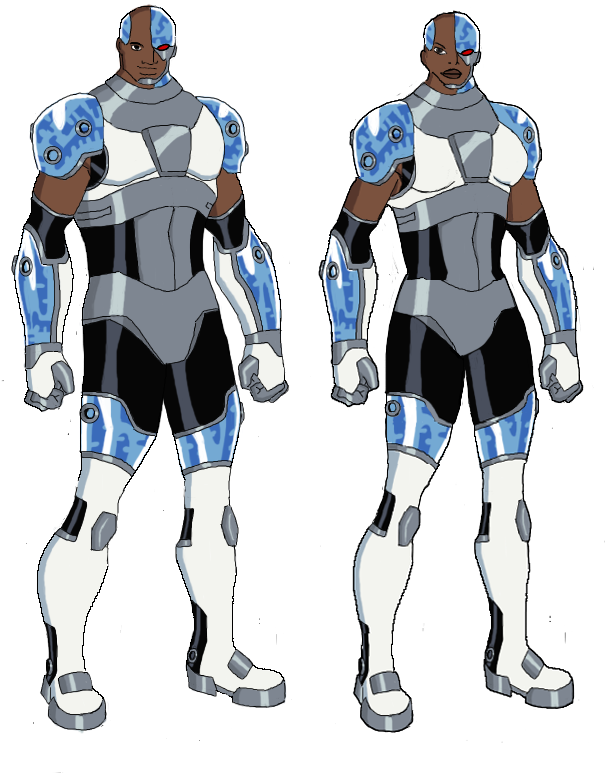 Random Cyborg Male And Female By Jsenior - Dc Comics Cyborg Female (680x796)