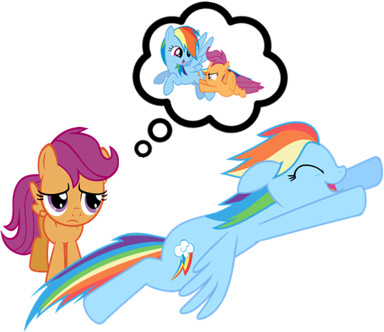 Happy Rainbow Dash And Sad Scootaloo By Rainbowsstar - Rainbow Dash And Scootaloo Baby (715x681)