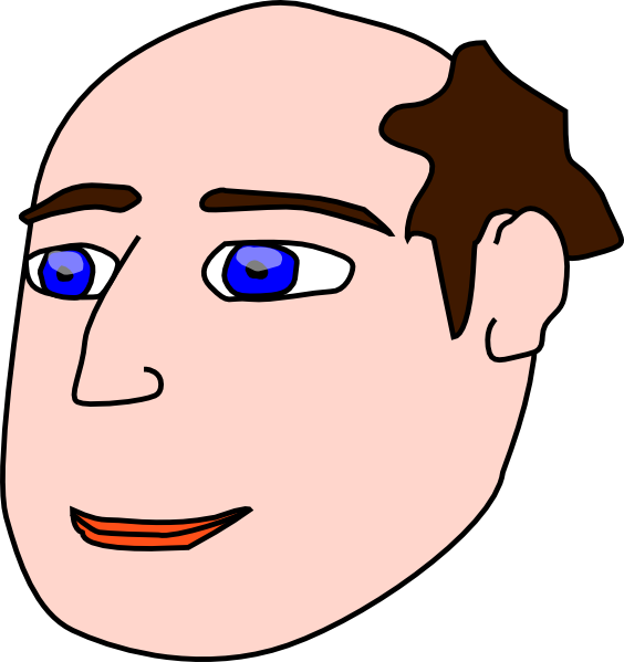 Free Vector Head Man Light Hair Clip Art - Man Without Hair Cartoon (564x599)
