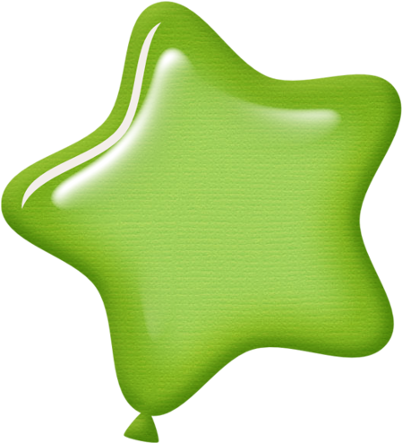 Aw Circus Balloon Star Green - Globos De Colores Animados (455x500)