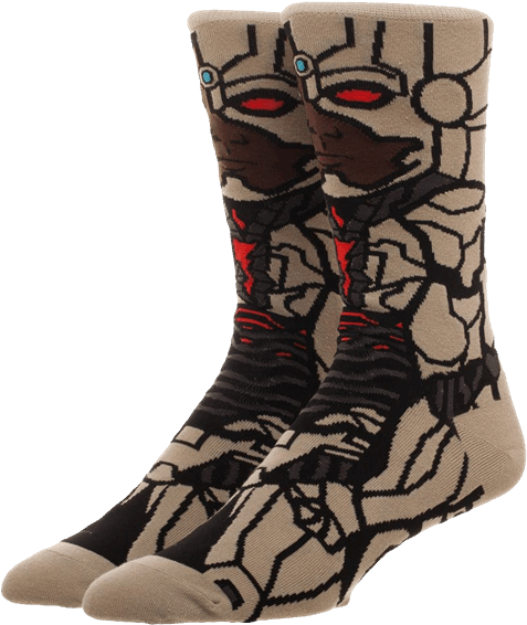 Cyborg Character Crew Socks - Cyborg (600x600)