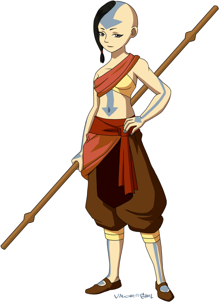 Girl Airbender By Valor-girl - Cartoon (756x1057)