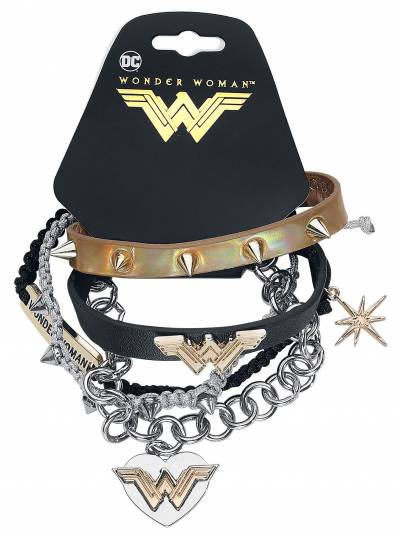 Wonder Woman Logo Armband-set Multicolor Von Wonder - Wonder Woman Hairslide - Sword And Shield - For Women (400x536)