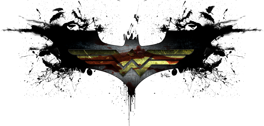 Batman And Wonder Woman By Kellcandido - Batman And Wonderwoman Logo (900x431)