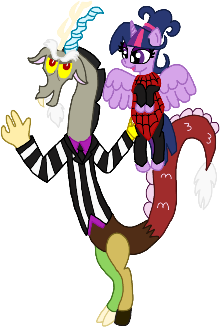 Twilight And Discord Beetlejuice By *lorettafox On - Mlp Beetlejuice (825x1100)