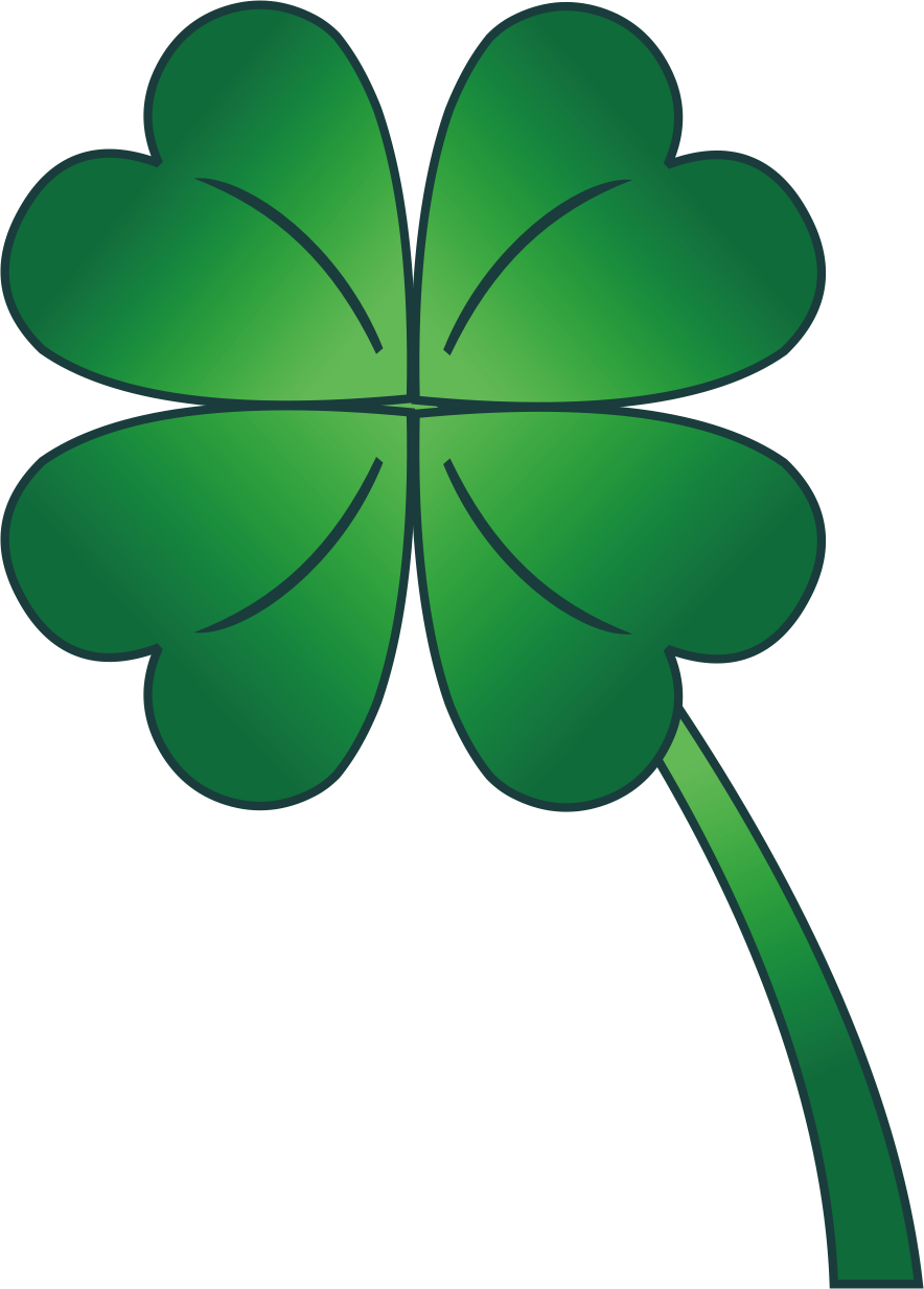 Free Four Leaf Clover Border Png - Four Leaf Clover Clip Art (884x1233)