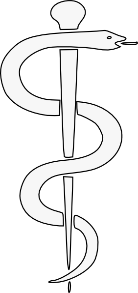 Rod Of Asclepius Upright Clip Art At Clker Com Vector - Rod Of Asclepius White (282x596)