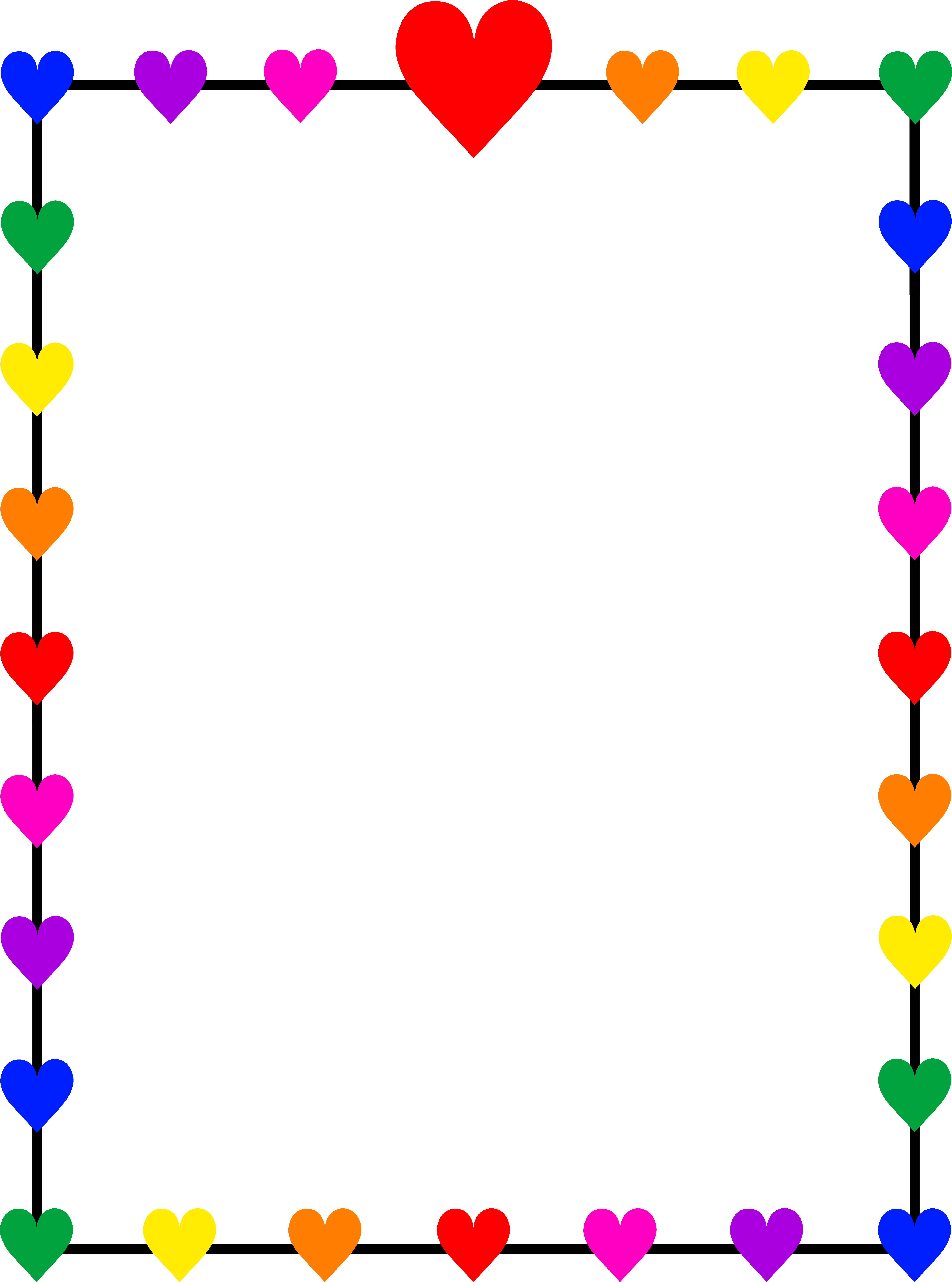 Borders And Frames Clip Art - Heart Border (5952x8014)