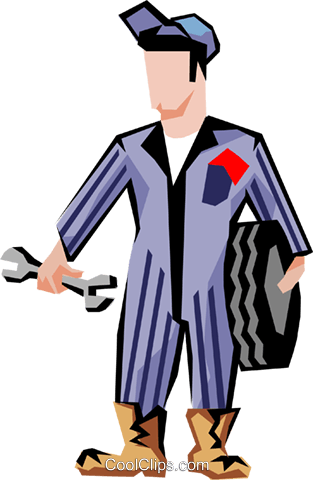 Mechanic Royalty Free Vector Clip Art Illustration - Automobile Repair Shop (313x480)