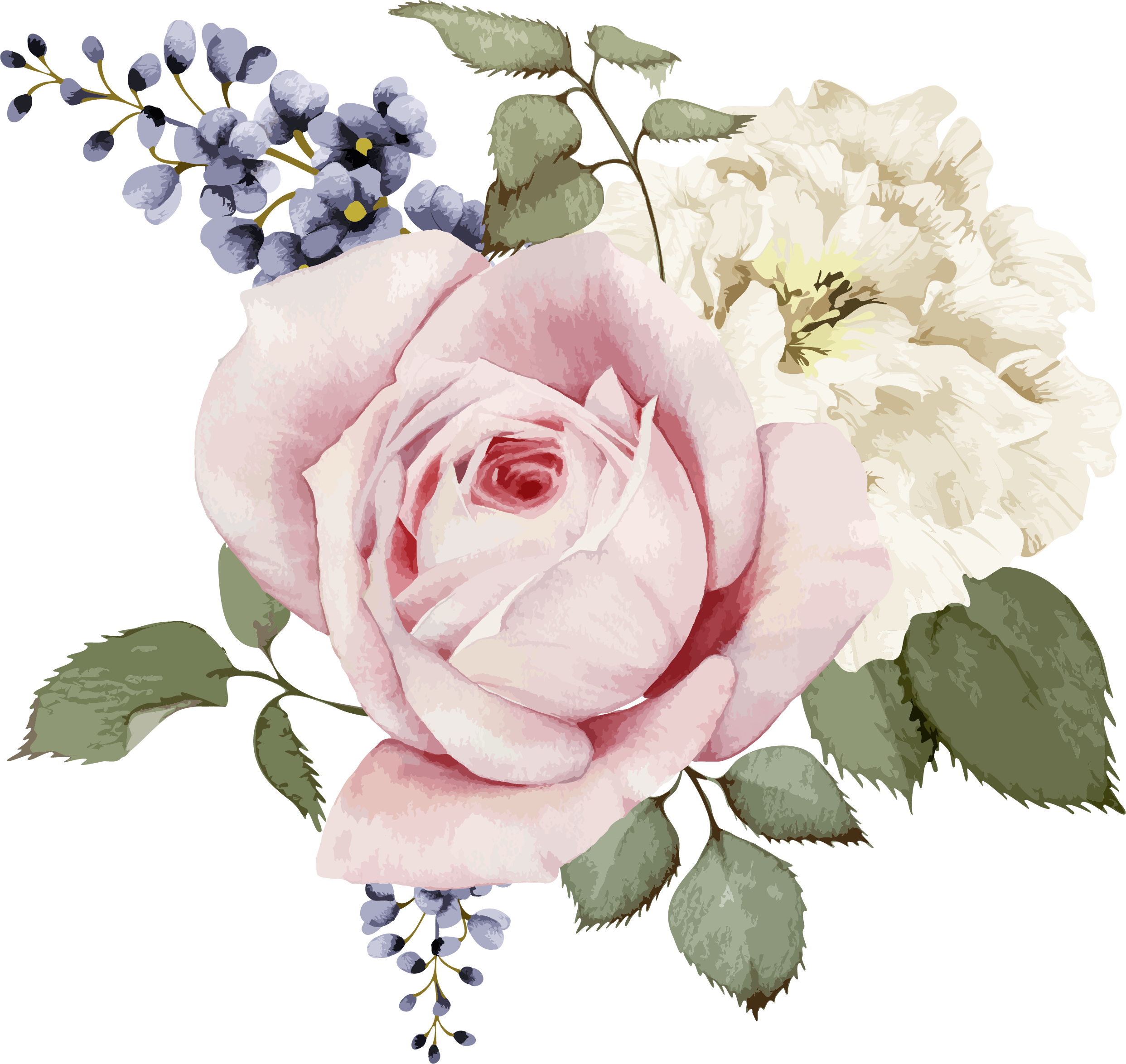 Rose Painting Stock Illustration Flower - Flower Vector (2485x2348)