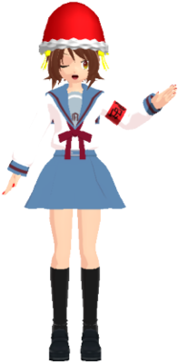 Haruhi Suzumiya With Santa Claus Hat By Marcospower1996 - Costume Hat (900x421)