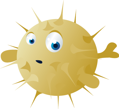 Wall Colour - Cartoon Puffer Fish Shower Curtain (406x372)