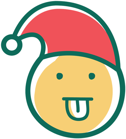 Tongue Out Santa Claus Hat Face Emoticon 38 Transparent - Christmas Day (512x512)