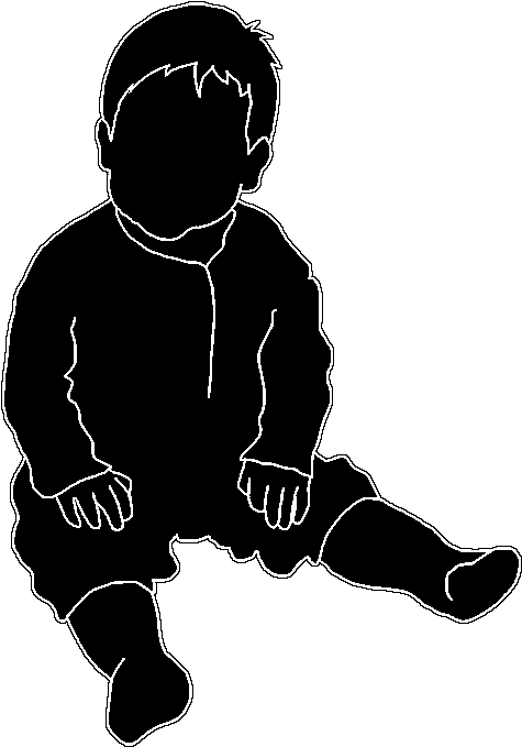 Baby Sitting White Stroke - Infant (530x709)